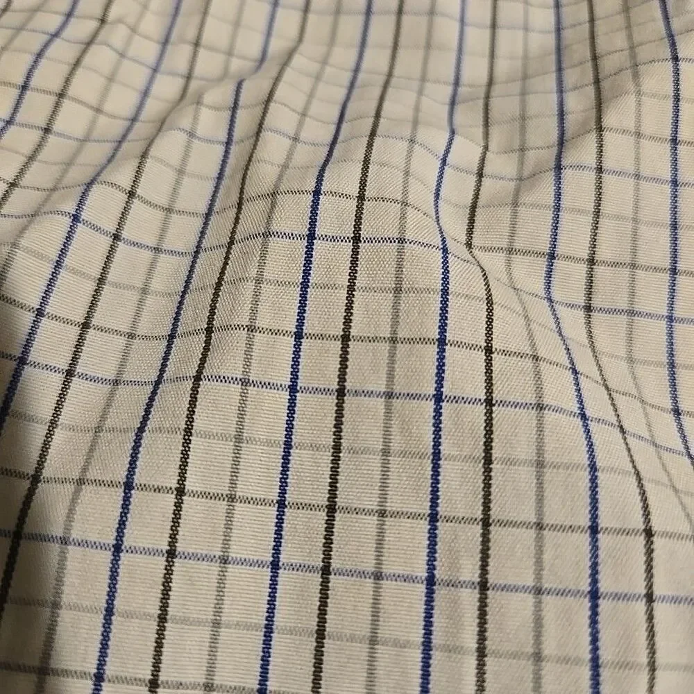 J Crew Shirt Mens XL White Check Long Sleeve Button Up 2 Ply Cotton Pocket
